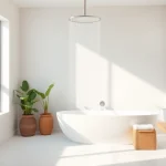 Experience refreshing relaxation with a sunny shower in a modern bathroom setting.