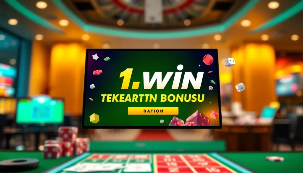 1win tekrarlanan depozit bonusu kampaniyasını vurğulayan interaktiv bir platform görüntüsü.