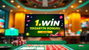 1win tekrarlanan depozit bonusu kampaniyasını vurğulayan interaktiv bir platform görüntüsü.