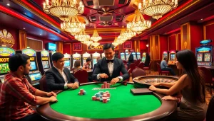 High-stakes poker action at nhà cái mm88, showcasing excitement and luxury.
