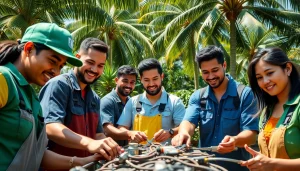 Students collaborating in trades at hawaii trade schools, highlighting diverse skills and tools.