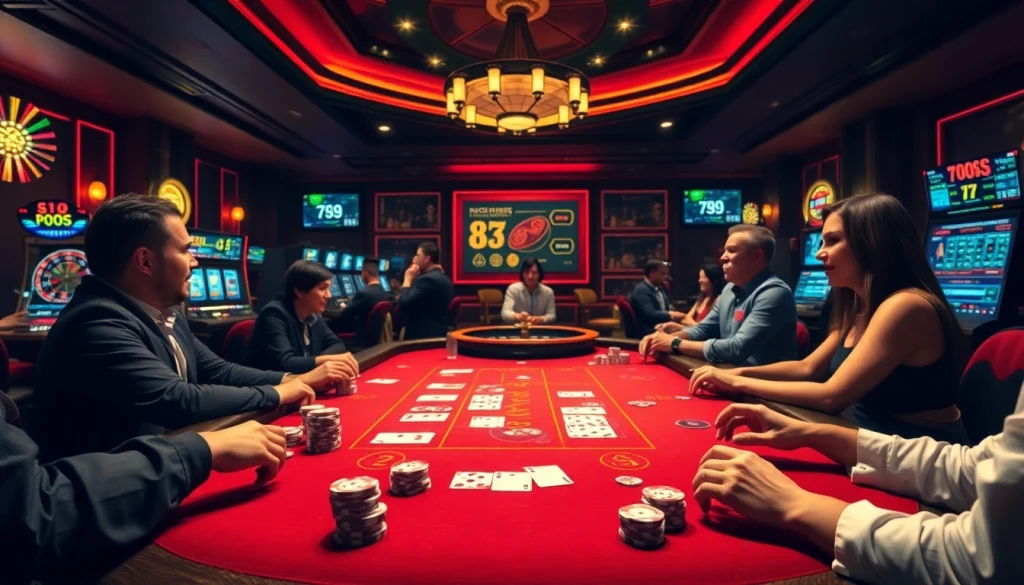 Engaging players enjoying various gambling activities at 789f's online casino tables.
