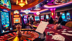 Experience the thrill of BJ38 with professional gamblers at vibrant casino tables in an exciting atmosphere.