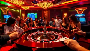 Players engaging at F8BET roulette table, capturing the excitement of gambling.