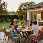 Outdoor living configurator enhancing family gatherings in a beautifully designed garden space.