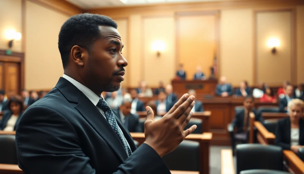 Greenville Personal Injury Lawyers advocate confidently in a courtroom setting.