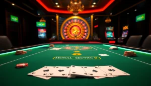 LUCK8 elevates online betting with a luxurious casino experience featuring poker tables and vibrant slots.