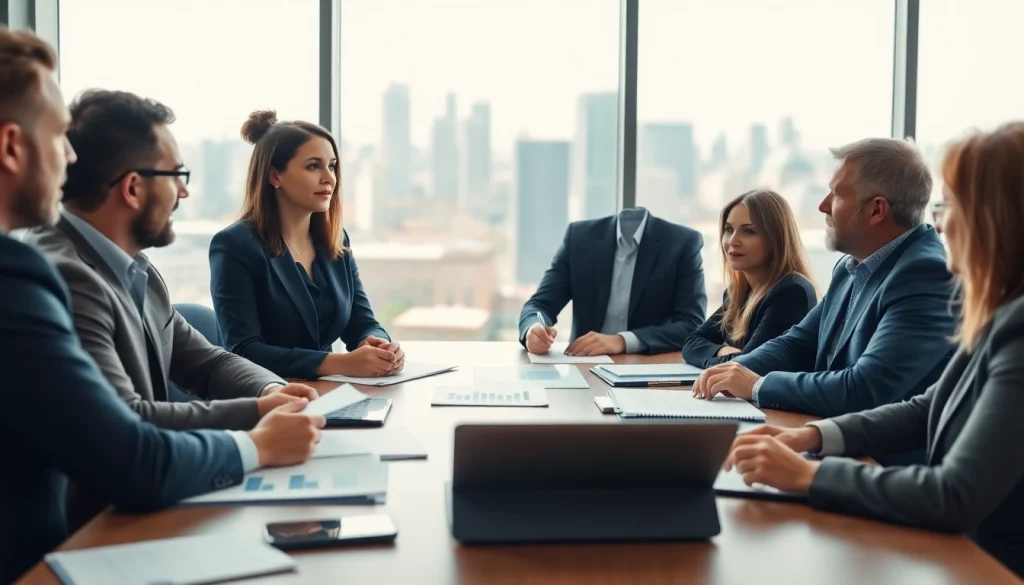 Engaging discussion on luxembourg holding company benefits among investors in a professional setting.