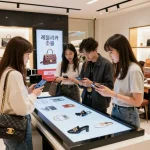 Engaging shopping scene at a 레플리카 쇼핑몰, showcasing stylish, high-quality replica items in a vibrant e-commerce environment.