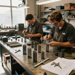Arcuri la comanda personalizate, realizate de meșteșugari pricepuți într-un atelier industrial luminos.