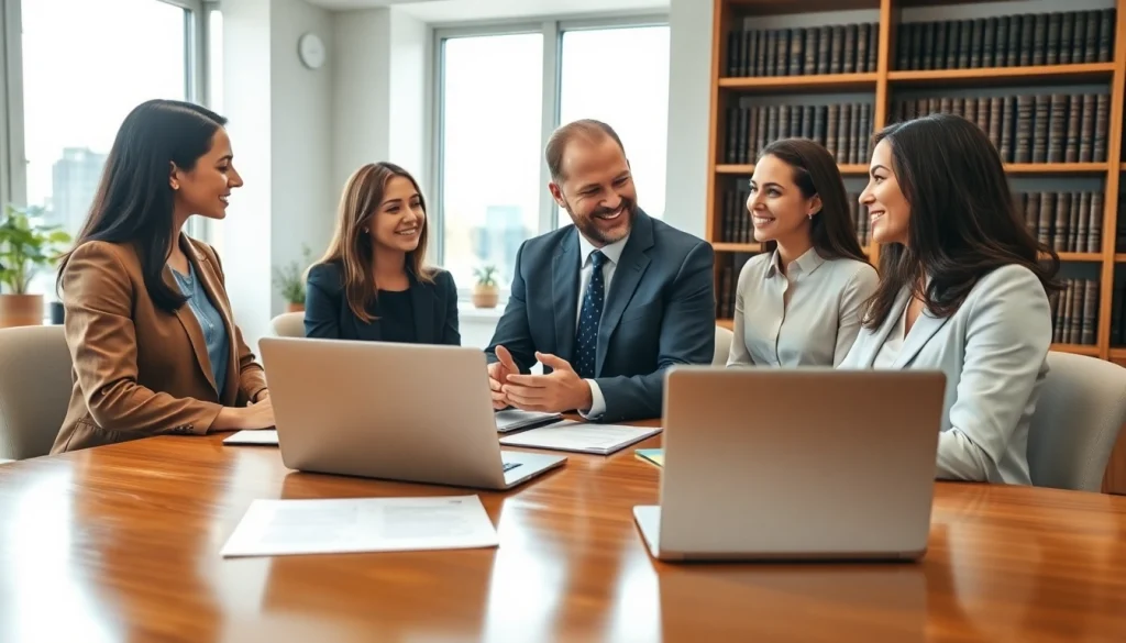 Virginia immigration lawyers consulting with clients for immigration matters in a professional setting.