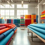 Vind goedkope katoen in een stralende stoffenwinkel vol kleuren en texturen.