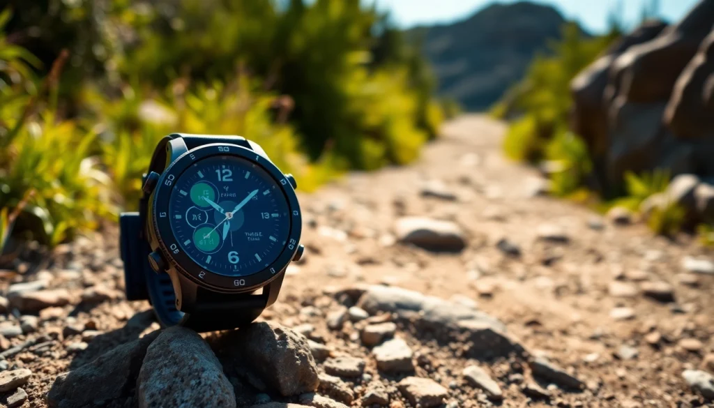 Experience the superb performance of the Explorer GPS Smart Watch while hiking on a scenic trail.
