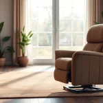 Experience the comfort of a power lift chair with heat and massage in a cozy living room setting.