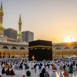 A beautiful view of Umroh Ramadhan, showcasing pilgrims at the holy sites in Makkah and Madinah, capturing a unique travel experience.