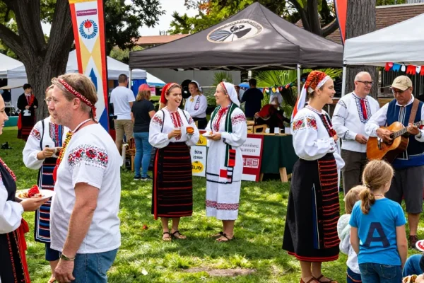 Gathering of Polish community at https://www.sfpol.com/ festival celebrating culture and heritage in San Francisco.